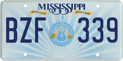 MS license plate BZF339