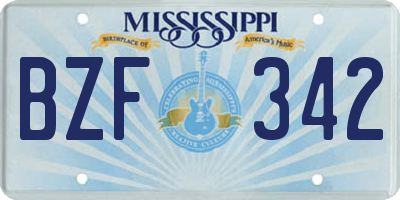 MS license plate BZF342