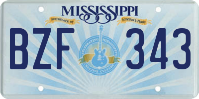 MS license plate BZF343