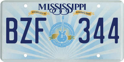 MS license plate BZF344