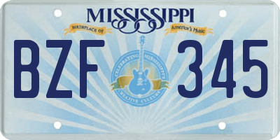 MS license plate BZF345