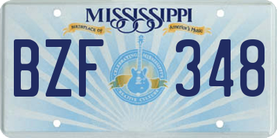 MS license plate BZF348