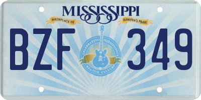 MS license plate BZF349