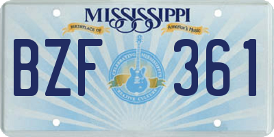 MS license plate BZF361