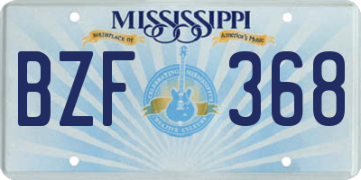 MS license plate BZF368