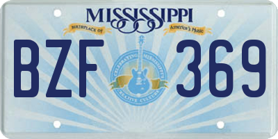 MS license plate BZF369