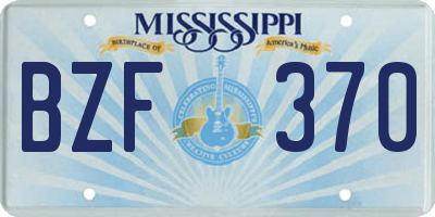 MS license plate BZF370