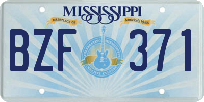 MS license plate BZF371