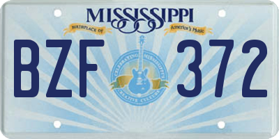 MS license plate BZF372