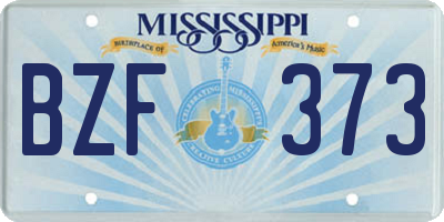 MS license plate BZF373