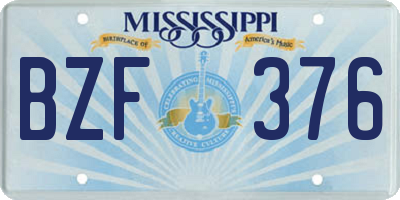 MS license plate BZF376