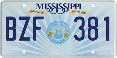 MS license plate BZF381