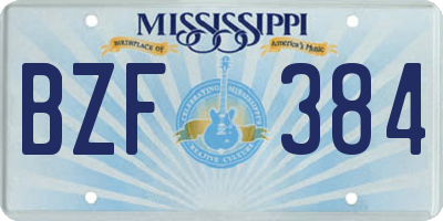 MS license plate BZF384