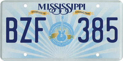 MS license plate BZF385