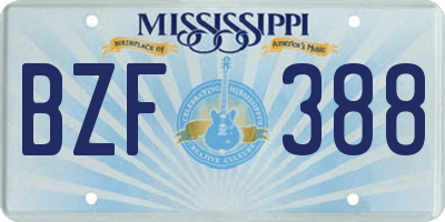 MS license plate BZF388