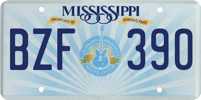 MS license plate BZF390