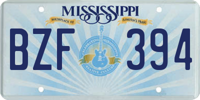 MS license plate BZF394