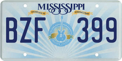 MS license plate BZF399