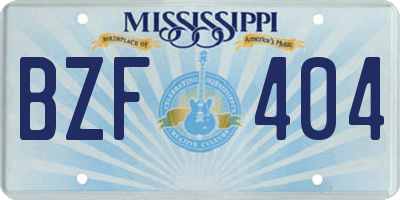 MS license plate BZF404