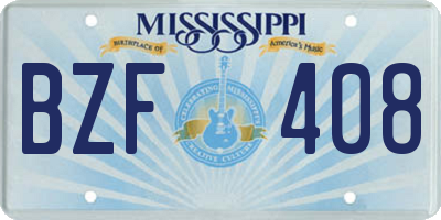 MS license plate BZF408