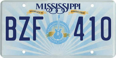 MS license plate BZF410