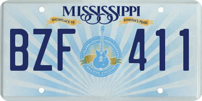 MS license plate BZF411
