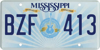 MS license plate BZF413