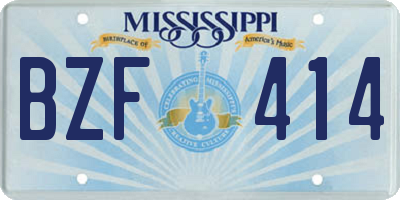 MS license plate BZF414
