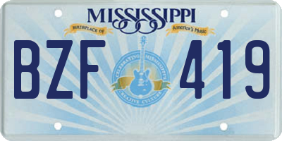 MS license plate BZF419
