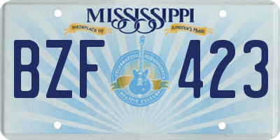 MS license plate BZF423