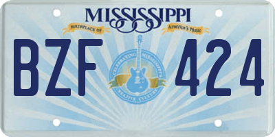 MS license plate BZF424