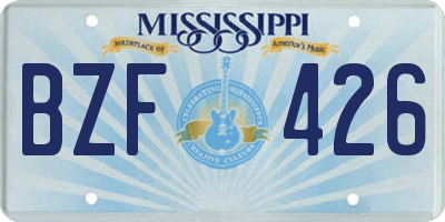 MS license plate BZF426