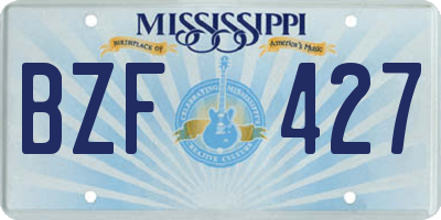 MS license plate BZF427