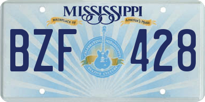 MS license plate BZF428