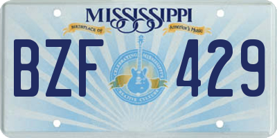 MS license plate BZF429