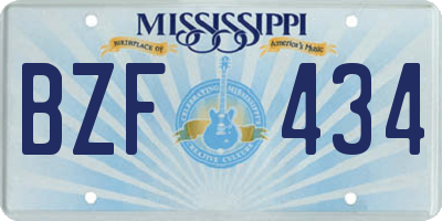MS license plate BZF434