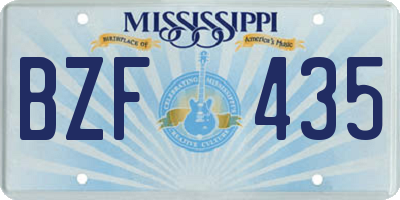 MS license plate BZF435