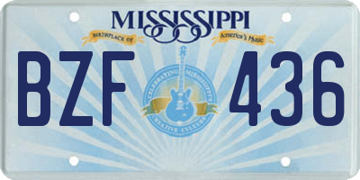 MS license plate BZF436
