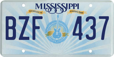 MS license plate BZF437