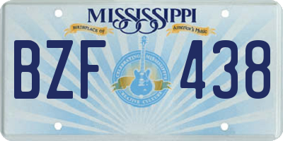 MS license plate BZF438