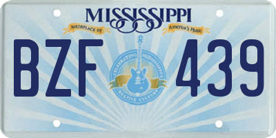 MS license plate BZF439