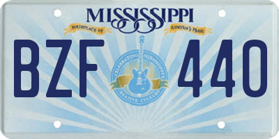 MS license plate BZF440