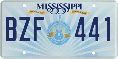 MS license plate BZF441