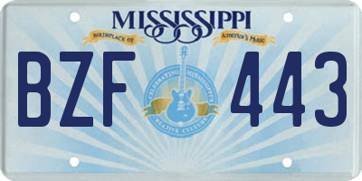 MS license plate BZF443