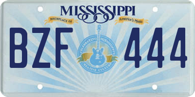 MS license plate BZF444
