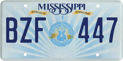 MS license plate BZF447