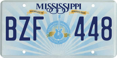 MS license plate BZF448