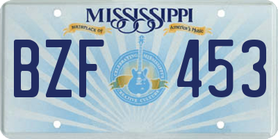 MS license plate BZF453