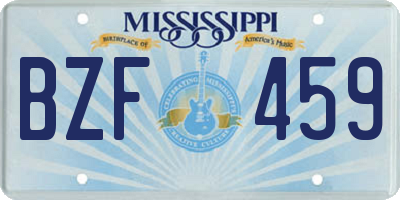 MS license plate BZF459