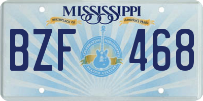 MS license plate BZF468